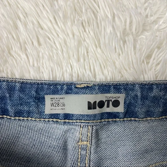 Sold** Topshop Side snap straight leg jeans size 28 - Picture 6 of 6